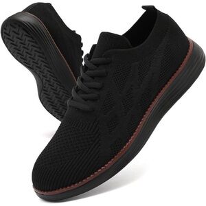 Mens Slip On Sneakers Walking Tennis Black Shoes Running Gym Athletic Non Slip
